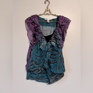 Diane Von Furstenberg silk animal print blouse